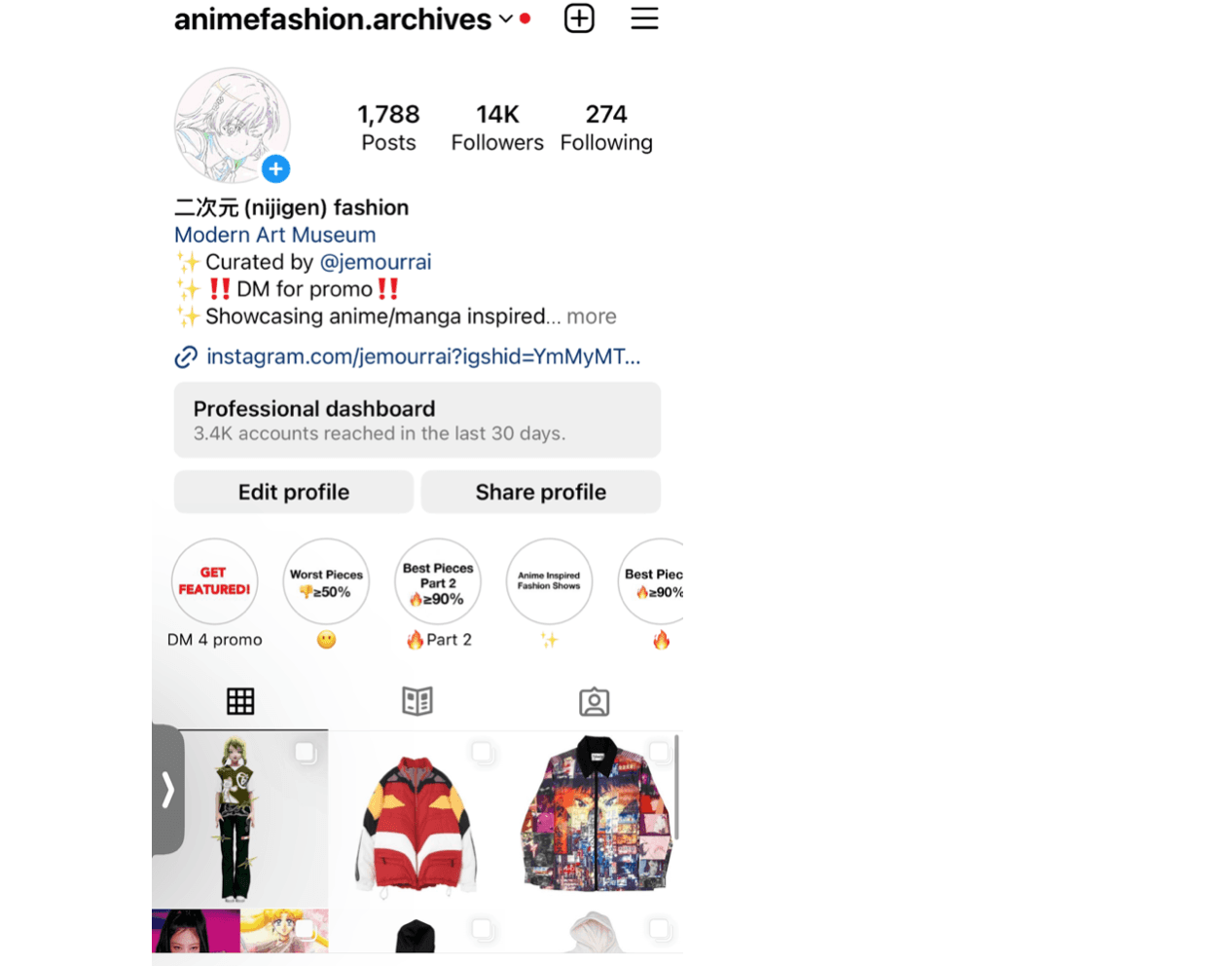 Nijigen Fashion and @animefashion.archives